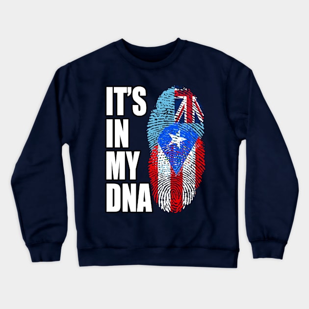 Fijian And Puerto Rican Mix DNA Flag Heritage Crewneck Sweatshirt by Just Rep It!!